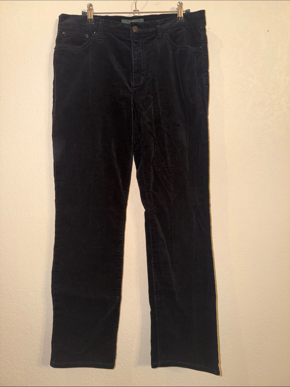 LRL Lauren Jeans Co. black classic straight corduroy pants, sz 12
